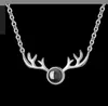 100 Langues Projection Amour Antlers Lettre Pendentif Collier Pour Femmes Maman Fête Des Mères Cadeaux 2 Couleur Sélectionner