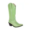 أحذية Knight Boots Women S المطرزة رعاة البقر خمر الأحذية الغربية متوسطة tude 220824