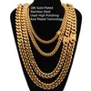Ketens kpop 8/10/12/11/16/18 mm 18k goud 316L roestvrijstalen sieraden Miami Cuban Link Chain ketting voor vrouwen mannen choker llis22