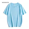 Moinwater Women New Subtimased T Shirt Female Casual Solid 100% Cotton Tees Lady Short Sleeve Thick T-Shirts Summer Tops MT20088 210311