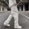 Jeans masculinos Hip Hop Homens brancos solteiros de rua de rua de rua Hort calça de jeans de moda casual tassel tousersmen's Heat22