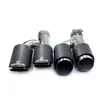 2PCS H Style Universal Dual Matt Carbon Fiber Muffler 304 Stainless Steel Modified Exhaust Tip With Remus Logo