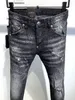 DSQSURY DSQ Jeans Mens Luxury Designer Jeans Skinny Ripped Cool Guy Causal Hole Denim Marque De Mode Fit Jeans Hommes Pantalon Lavé 612269P
