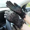 Five Fingers Gloves 1 Pair Fashion Sexy Leopard Women Lace Sunscreen UV-Proof Driving Ladies Mesh Short Thin