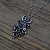 Pendant Necklaces Moth Skull Dead Head With Moon Necklace Gothic Jewelry For WomenPendant