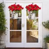 Dekorativa blommor kransar främre dörr krans stor röd pelargon hinka korg påskdekor party ornamentsdecorative