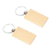 Keychains 40Pcs Blank Wooden Key Chain DIY Wood Tags Gifts Yellow RectangleKeychains