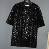 Men's T-Shirts High Quality Luxury Sequins T Shirts Men Poleras Hombre 2022 Fashion Gold Silver Punk Club Outfit Nightclub TeesMen's