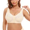 3D Cutting Breathable Push-up Bra Front Clousure Double Layer Lace Mesh Stitching Sexy Underwear Wireless Lightweight Traceless Plus Size