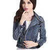 Jaquetas femininas e mulheres tamanho S-xl Spring Summer Summer Summer Motorcycle Short Stretch Short-Leeved Jaqueta de jeans de jeans leves casaco de jeans