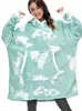 女性のパーカースウェットシャツ特大の冬のフーディーブランケットフリーススウェットシャツティディー女性フーディ格子縞のポケットフード付きスウェットウェアラブル230206