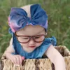 Baby Tie-Dye Headband Bow Knot Indi's Hat Stretchy Hair Bands Turban Cap Elastiska Headwraps Barnflickor Mode Hår Tillbehör BD8009