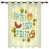 Curtain & Drapes Beer Yellow Bubble Drink Outdoor For Garden Patio Curtains Bedroom Living Room Kitchen Bath Panel DrapeCurtain