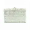 2022 Fashion Acrylic Marble Square Clutch Bag Multicolor Evening Bag with Chain