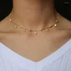 Chaînes Conception Cubique Zircone Cristal Or Blanc Rose Argent Couleur Balancent Étoile Cz Goutte Collier Ras Du Cou Bijoux Pour FemmesChains