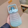 1300 ml duże butelki z wodą brzucha 1.3 l Portable Sport Water Jug ze słomkami markerowymi i ramię