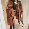 Women's Trench Coats 2022 Spring And Winter Clothing Retro Hong Kong Style Woolen Coat All-Match Loose Mid-Length Casual Jacket