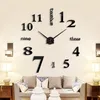 Muhsein الموضة كبيرة الحجم الحائط مرآة ملصق DIY ساعة مودم ديكور غرفة المعيشة الساعات Y200110