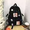 Nxy skolväskor 28gd kvinnor flickor student söt ryggsäck harajuku japansk stil estetisk multipocket väska med pendell bärbar dator bokpaket 220802