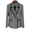 B0886 evening BLAZER Tide High-Quality Retro Fashion designer Presbyopic Maze Suit Jacket Lion Double-Breasted Slim Women's Clothing