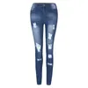 Women's Jeans High Waist Female Ripped Stretchy Blue Tassel Woman Denim Pants Trousers For Women Pencil Skinny