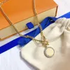 Designer halsband kvinnor hängen retro brons lyxig charmkedja hänge halsband mode mässing smycken älskar halsband kubansk länk kedjor