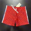 Röda män shorts strandbyxa randiga tryckta män boxare byxor textil märke andningsbara badstammar storlek m-3xl