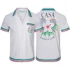 Casablanc-sss Shirts 2023 새로운 서핑 게으른 바람 실크 새틴 긴팔 셔츠 남성과 여성 패션 브랜드 드레스 셔츠 다양성