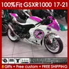 Injektionsmässa för Suzuki K17 GSXR 1000 CC 17 18 19 20 21 Kroppsarbete 146NO.53 GSXR1000 1000CC GSXR-1000 2017 2018 2019 2020 2021 GSX-R1000 17-21 OEM BODYS PINK LUCK BLUCK BUCK BUCK