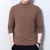 Browon совершенно новое прибытие мужская одежда Casual Soft Solid Color Turtleneck Tee Top Осенняя зимняя зимняя рубашка негабаритная футболка Men T220808