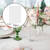 Décoration de fête 10 Pcs Rectangle Acrylique Place Cartes Titulaire Blanc DIY Signes Pour Table De Mariage Sièges Réception Dîner Alimentaire SignsParty