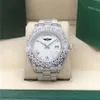 Full diamond white Roman President Watch 2288238 18K white gold men automatic Box