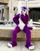 Вайолет Хаски Длинный меховой собак Фокс талисман талисмана костюми