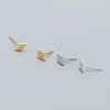 Authentic 925 Sterling Silver Stud Earrings For Women Punk Style Multi Pieces Beads Geometric Earring 2 Colors