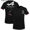 T-shirt da uomo Tifosi di auto da corsa T-shirt Camicia a maniche corte Abbigliamento Blu Nero Maglia traspirante 2021 Spagna Alpine F1 Team Motorsport Alonso1 BR5A
