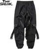 Хип-хоп грузовые брюки карманы мужчины уличная одежда Harajuku Harem пряжка ленты бегуны черные хип-хоп спортивные штаны осень 220325
