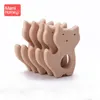 7pc Baby Wooden Teether Beech Pacifier Pendant BPA Free Wood Teether Rodent Animal Teething Necklace Children's Good Nurse Gift 220507