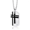 Pendanthalsband 2022 Fashion White rostfritt stål Personlighet Två-i-ett Cross Men's Chain Boy Friend Gift XL074