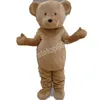 Performance Bonito Deluxe Bear Mascot Traje de Halloween Natal Cartoon Personagem Outfits Terno Folhetos de Publicidade