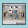 Gold Hanger Mens And Womens Clothing Store Shelf Commercial Furniture Clothes Display Rack Floor Type Shelfs Golden Hangers Cloth Drop Deliv