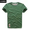 VOMINT Mens Short Sleeve Tshirt Print TShirt Cotton Multi Pure Color Fancy Yarns T Shirt male color grey green lblue 220521