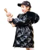 女の子のためのコート2022ニューガールズホワイトダックダウンパーカーの子供ファッションミドルとロングフィッキングウォームソフトコート5-16Y J220718