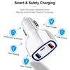 QC3.0 Quick Car Charger Dual USB Ports Type-C PD Fast Charge for iPhone Samsung Huawei Smartphones Tablets