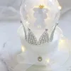 Andra festliga festförsörjningar White Little Bear Cake Decoration Happy Birthday Silver Crown Transparent Ball for Child Baby Shower