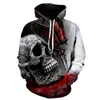 Moletons de moletons masculinos masculino/mulheres moletons 3D Cabelos longos beleza Skull Streetwear