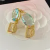 Glanzende transparante diamanten oorbellen Charm Letters Designer Eardrops Vrouwen Clear Crystal Ear Studs Dangler met doos