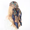 90x90cm Foulard en soie femmes imprimé léopard Foulard de cheveux été Foulard Femme Satin Foulard col carré Foulard Bandana