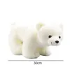 Objets Décoratifs Figurines 30cm Super Belle Ours Polaire Famille En Peluche En Peluche Apaisant Jouet Cadeau Pour Enfants Confortable Chambre Décor S