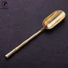 Brass Copper Dinnerware Set Spoon Tea Spoon Dessert Coffee Ice Cream Spoons Kitchen Accessories Bar Tools