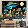 Tapestry Psychedelic Mushroom Tapestry Hippie Moon and Stars Snail Eesthetic Ro